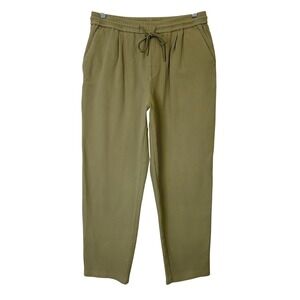 Urban Revivo Casual Drawstring Sweatpants Women's 32 Green Ankle Pants